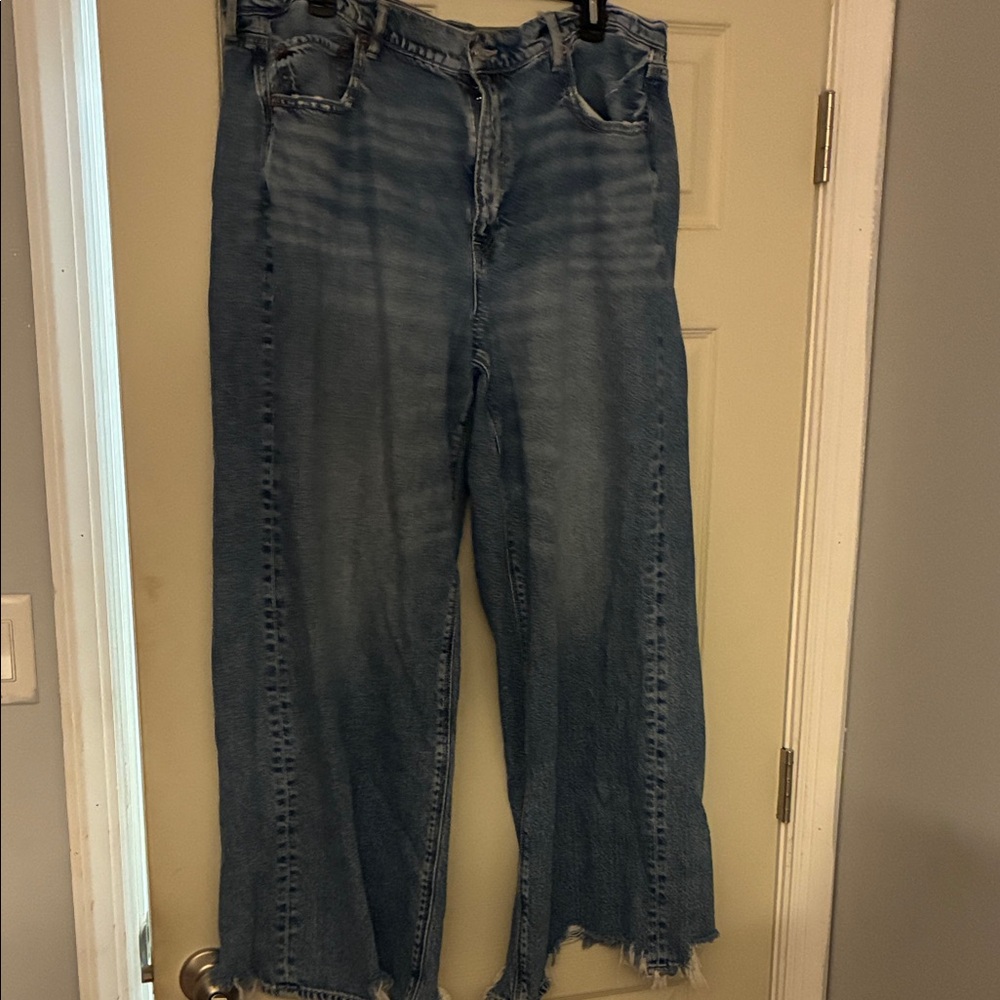 American Eagle Outfitters Flare Wide Leg Jeans in Blue